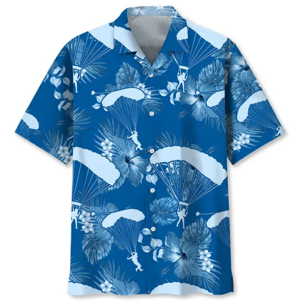 Parachutisme – Chemise hawaïenne bleue