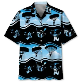 Parachutisme – Chemise hawaïenne bleue