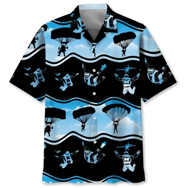 Parachutisme – Chemise hawaïenne bleue