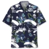 Parachutisme – Chemise hawaïenne nature bleue