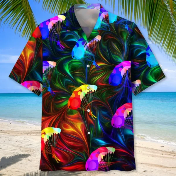 Parachutisme – Chemise hawaïenne colorée – Image 2