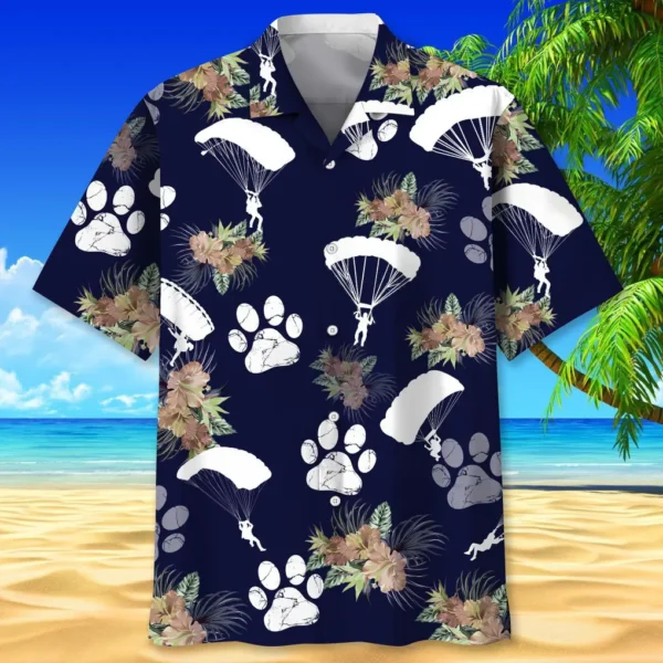 Parachutisme – Chemise hawaïenne chien tropical – Image 2