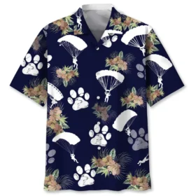 Parachutisme – Chemise hawaïenne chien tropical