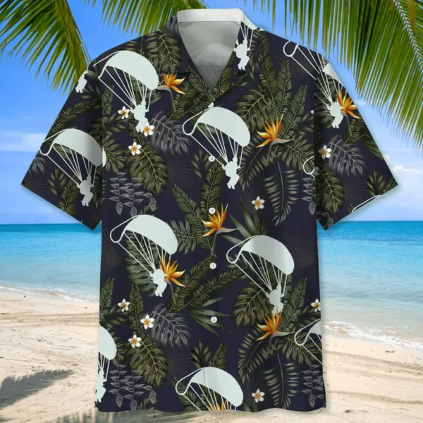 Parachutisme – Chemise hawaïenne nature tropicale – Image 2