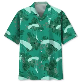Parachutisme – Chemise hawaïenne vert Kelly