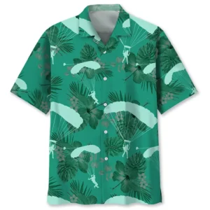 Parachutisme – Chemise hawaïenne vert Kelly