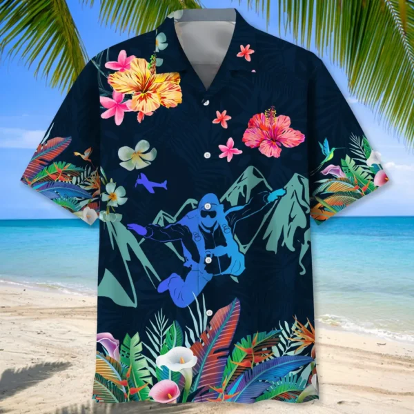 Parachutisme – Chemise hawaïenne amour tropical – Image 2