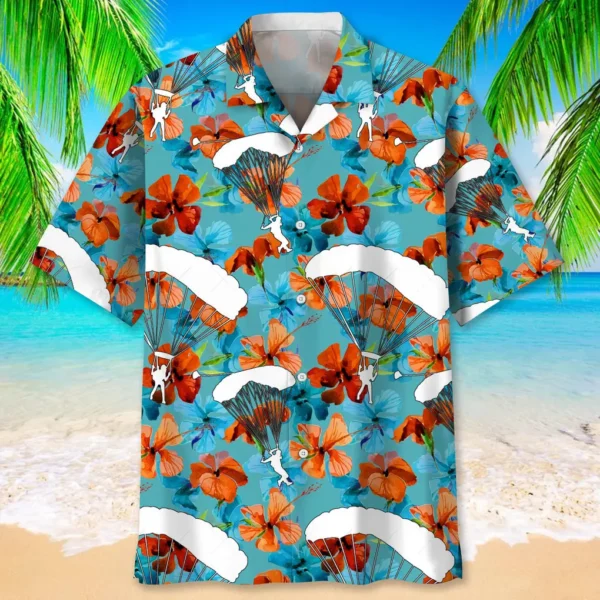 Parachutisme – Chemise hawaïenne nature tropicale – Image 2