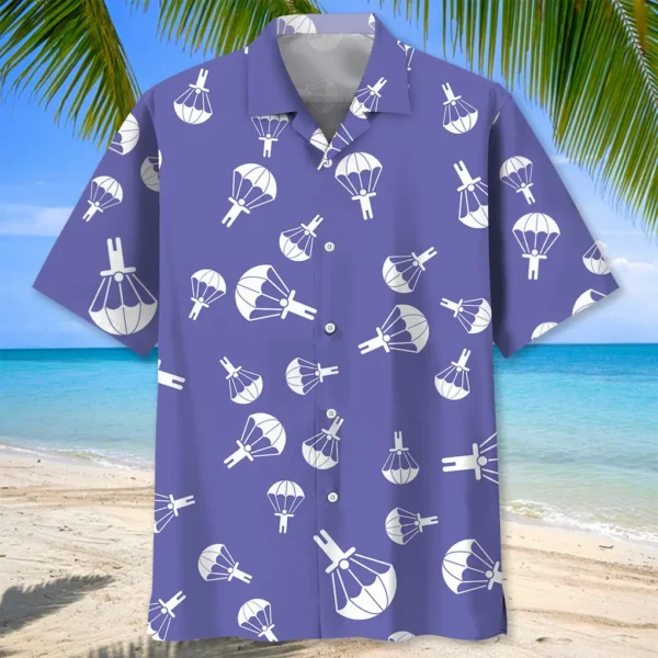 Parachutisme – Chemise hawaïenne violette – Image 2