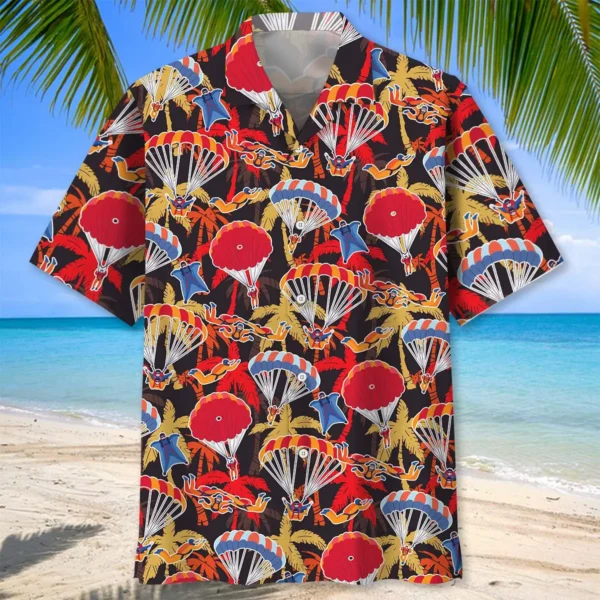 Parachutisme – Chemise hawaïenne tropicale – Image 2