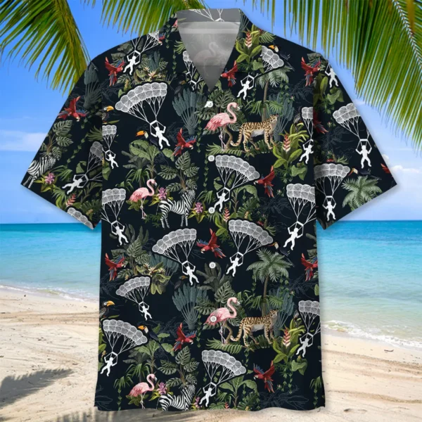 Parachutisme – Chemise hawaïenne tropicale – Image 2