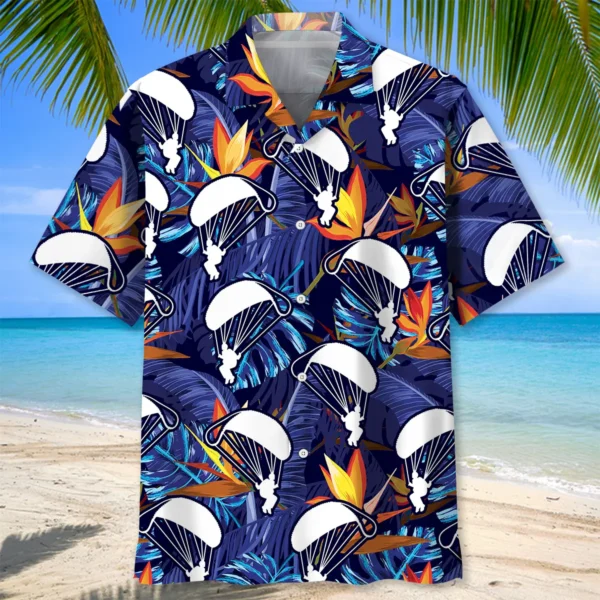 Parachutisme – Chemise hawaïenne tropicale – Image 2