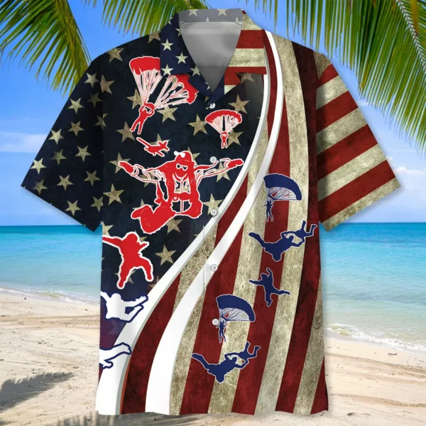Parachutisme – Chemise hawaïenne vintage – Image 2