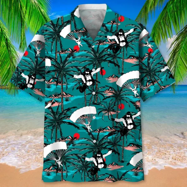 Parachutisme – Chemise hawaïenne vintage – Image 2
