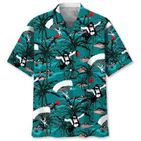 Parachutisme – Chemise hawaïenne vintage