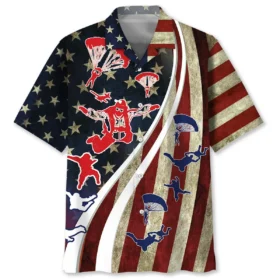 Parachutisme – Chemise hawaïenne vintage