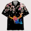 Parachutisme – Chemise hawaïenne fleurs aquarelle