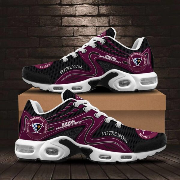 Chaussures Air Max Plus Union Bordeaux Bègles Édition spéciale avec nom personnalisé