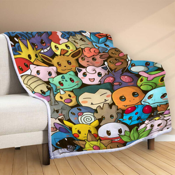 Plaid Tous les Pokémon mignons Couverture Polaire Plaid Canapé – Image 2
