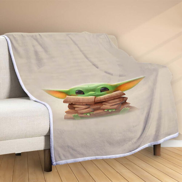 Plaid Bébé Yoda mignon dans Star Wars 3 Couverture Polaire Plaid Canapé – Image 2