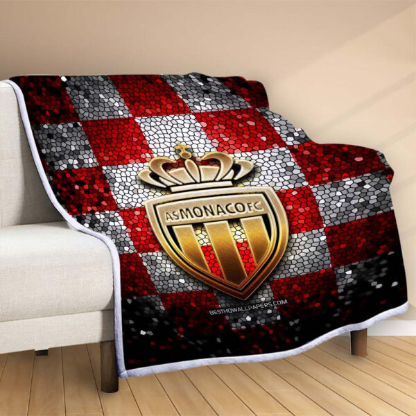 Plaid AS Monaco FC 8 Couverture Polaire Plaid Canapé – Image 2