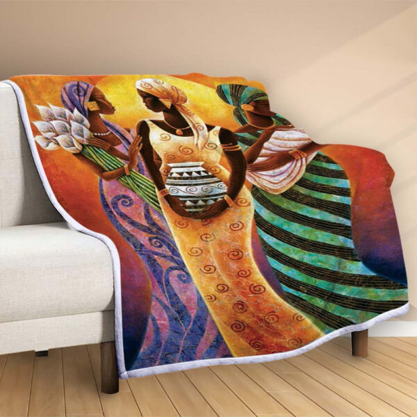 Plaid Afrique Femmes Art Couverture Polaire Plaid Canapé – Image 2