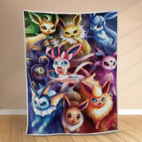 Plaid Tous les Pokémon Évoli Evolutions 1002 Couverture Polaire Plaid Canapé