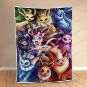 Plaid Tous les Pokémon Évoli Evolutions 1002 Couverture Polaire Plaid Canapé