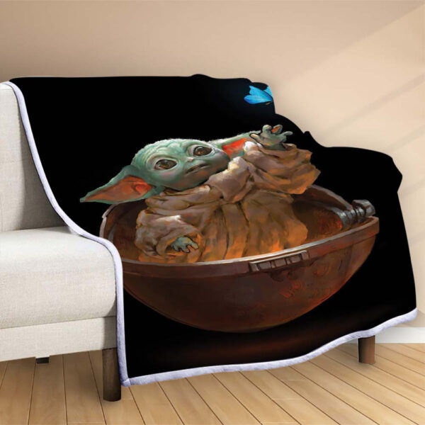 Plaid Bébé Yoda mignon dans Star Wars 5 Couverture Polaire Plaid Canapé – Image 2
