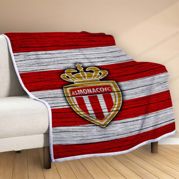 Plaid AS Monaco FC 6 Couverture Polaire Plaid Canapé – Image 2