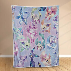 Plaid Tous les Pokémon Évoli Evolutions 1006 Couverture Polaire Plaid Canapé