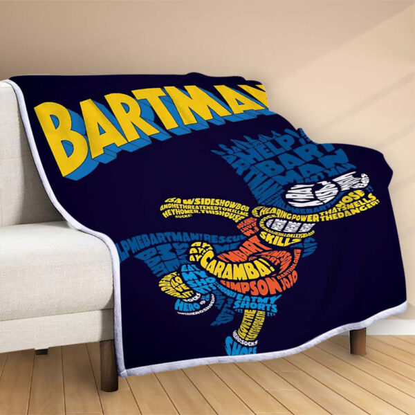 Plaid Batman Bart Simpson Couverture Polaire Plaid Canapé – Image 2