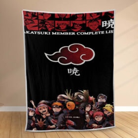 Plaid Équipe Akatsuki dans Naruto Manga Couverture Polaire Plaid Canapé