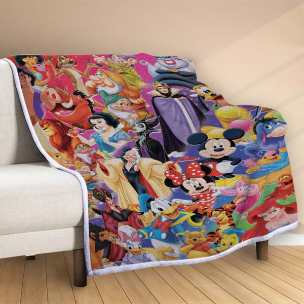 Plaid Tous les personnages Disney Cartoon Couverture Polaire Plaid Canapé – Image 2