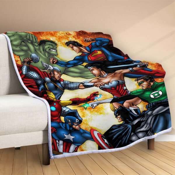 Plaid Avengers contre Justice League Couverture Polaire Plaid Canapé – Image 2