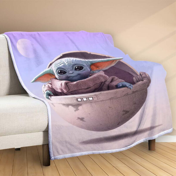 Plaid Bébé Yoda mignon dans Star Wars 1 Couverture Polaire Plaid Canapé – Image 2
