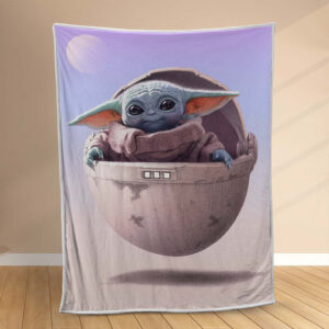 Plaid Bébé Yoda mignon dans Star Wars 1 Couverture Polaire Plaid Canapé