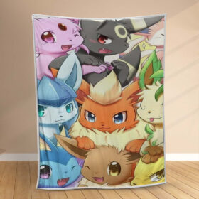 Plaid Tous les Pokémon Évoli Evolutions 1003 Couverture Polaire Plaid Canapé