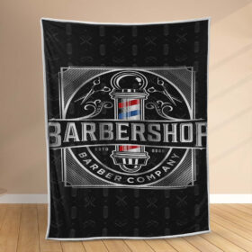 Plaid Logo du salon de coiffure Couverture Polaire Plaid Canapé