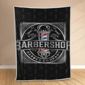 Plaid Logo du salon de coiffure Couverture Polaire Plaid Canapé