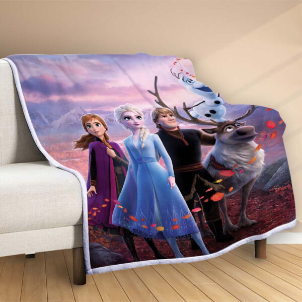 Plaid Anna Elsa Olaf Frozen La Reine des Neiges Disney 1005 Couverture Polaire Plaid Canapé – Image 2