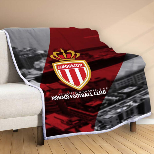Plaid AS Monaco FC 7 Couverture Polaire Plaid Canapé – Image 2