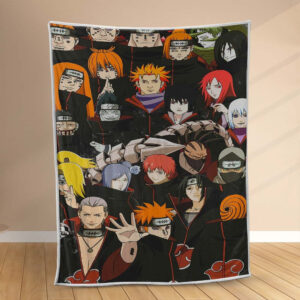 Plaid Équipe Akatsuki dans Naruto Manga 1002 Couverture Polaire Plaid Canapé