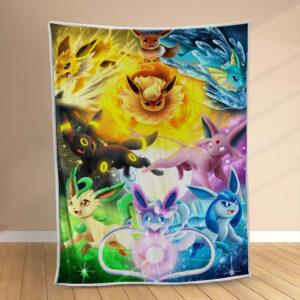 Plaid Tous les Pokémon Évoli Evolutions 1004 Couverture Polaire Plaid Canapé