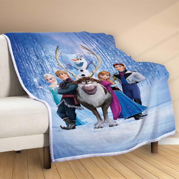 Plaid Anna Elsa Olaf Frozen La Reine des Neiges Disney 1003 Couverture Polaire Plaid Canapé – Image 2
