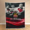 Plaid AS Monaco FC 4 Couverture Polaire Plaid Canapé