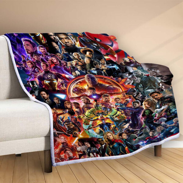 Plaid Avengers Endgame Tous les personnages Couverture Polaire Plaid Canapé – Image 2