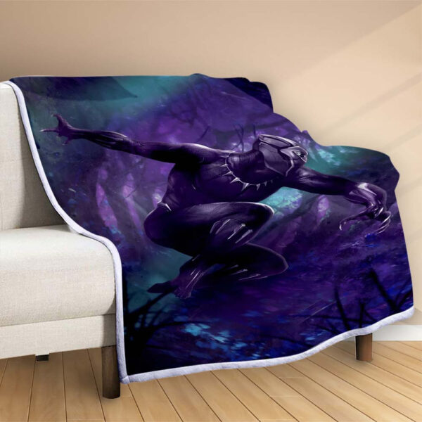 Plaid Panthère noire Black Panther Marvel 1002 Couverture Polaire Plaid Canapé – Image 2