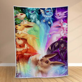 Plaid Tous les Pokémon Évoli Evolutions Couverture Polaire Plaid Canapé