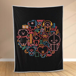 Plaid BTS BT21 Bangtan Armée Couverture Polaire Plaid Canapé